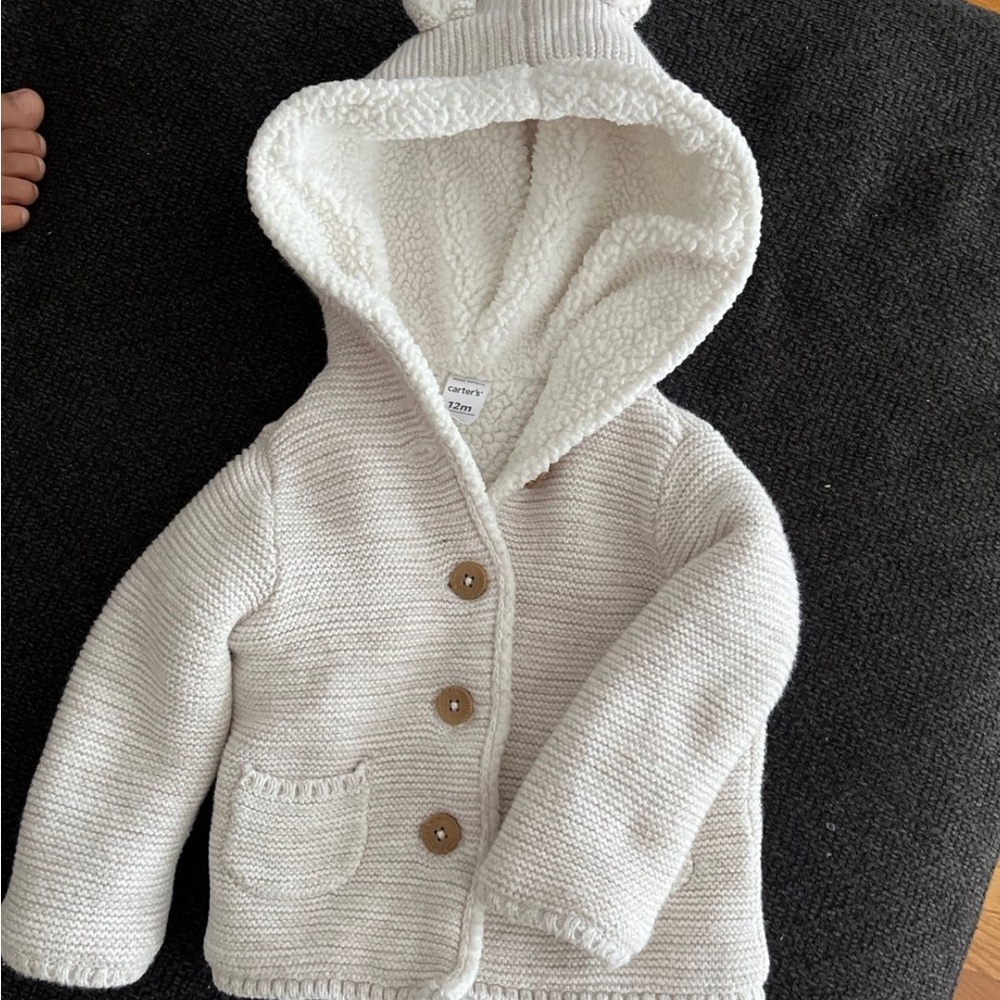 Carter's White Knit Hoodie